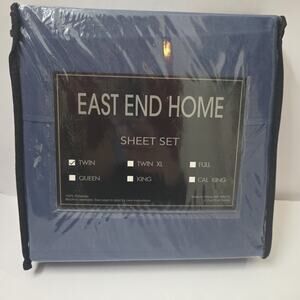 3 PC East End Home Twin Sheet Set, Blue Indigo